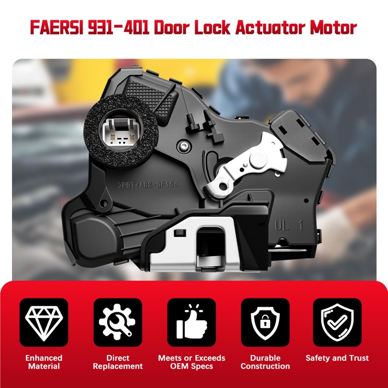 FAERSI 931-401 Door Lock Actuator Motor Front Left Driver Side Replacement for Toyota 4Runner Camry Tundra Sequoia Lexus ES350 GS350 LS460 RX450h Scion tC xB xD Replaces 69040-0C050, 69040-06180 - Image 4